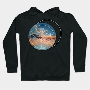 Art, sky, stars, touch, gift, love, romantic, aesthetic, vintage, retro, music, gift, clouds, flowers Hoodie